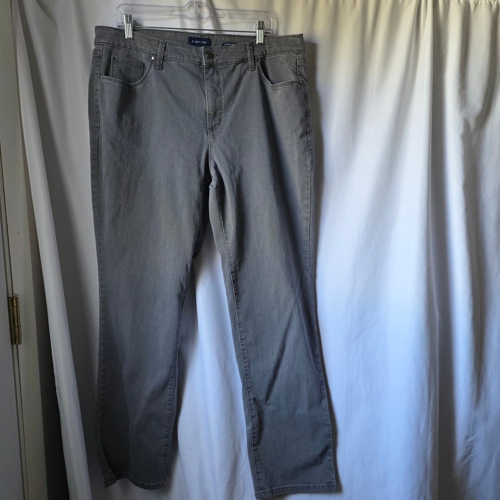 Charter Club Lexington Straight Leg Gray Jeans Womens Size 18 Denim Pants